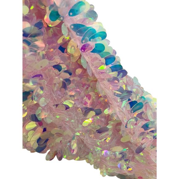 ONE33 Social NWT Pink Iridescent Sequin Balloon Sleeve Party Mini Dress | Size 2 - Picture 10 of 16